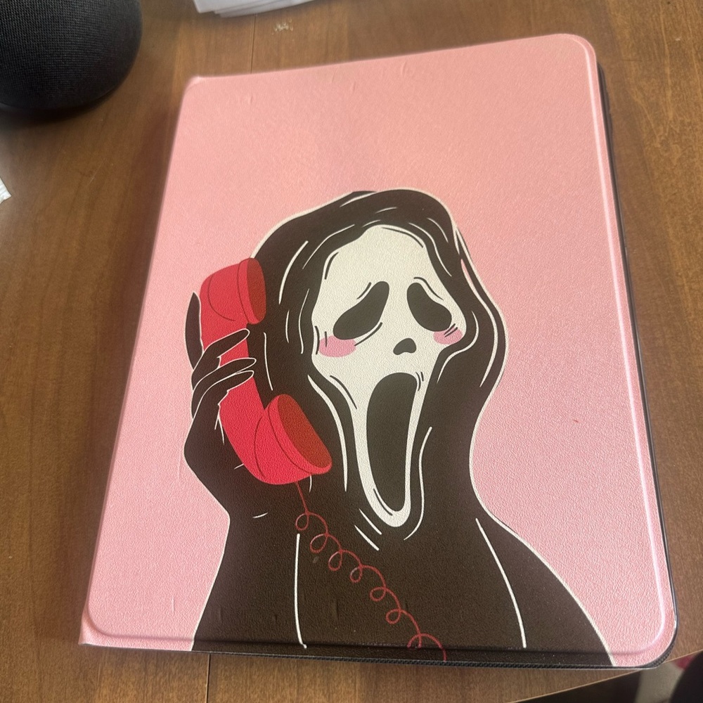 Pink Tablet Case with Scream Design